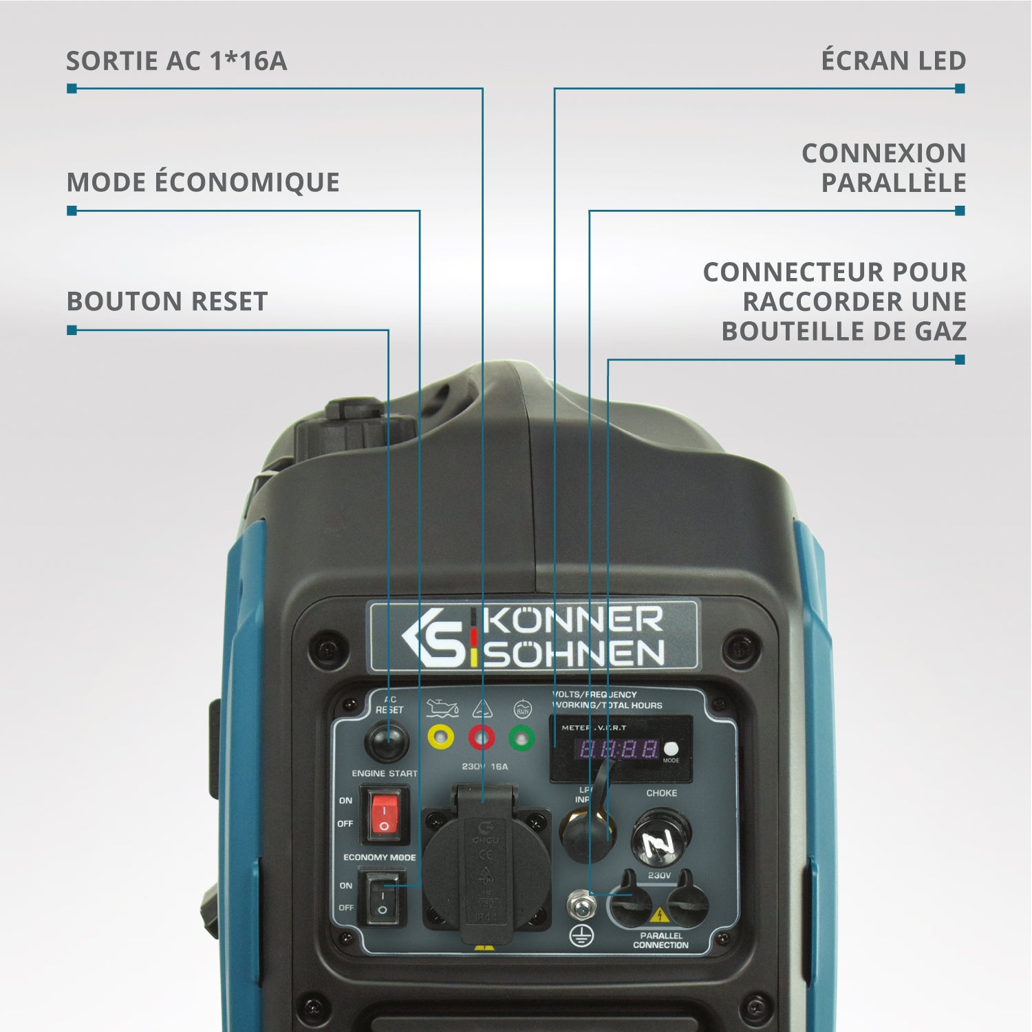 Générateur à essence-gaz de type inverter KS 2000iG S