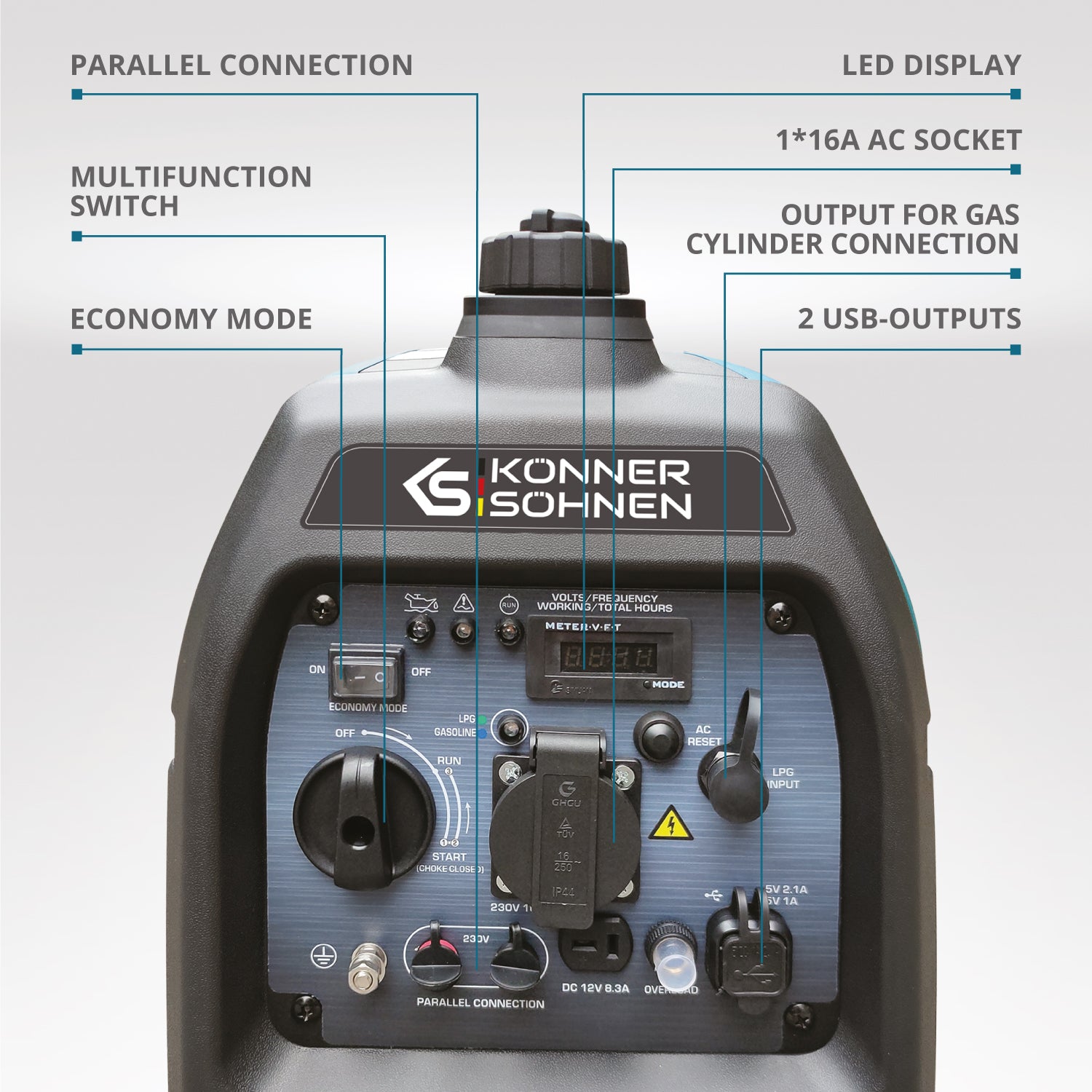 LPG/gasoline inverter generator KS 2100iG S