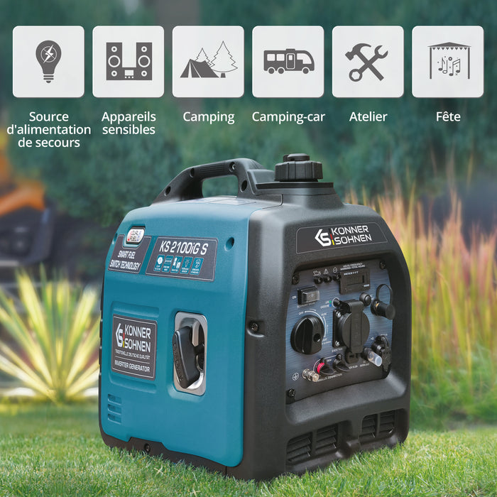 Groupe électrogène à essence-gaz de type inverter KS 2100iG S
