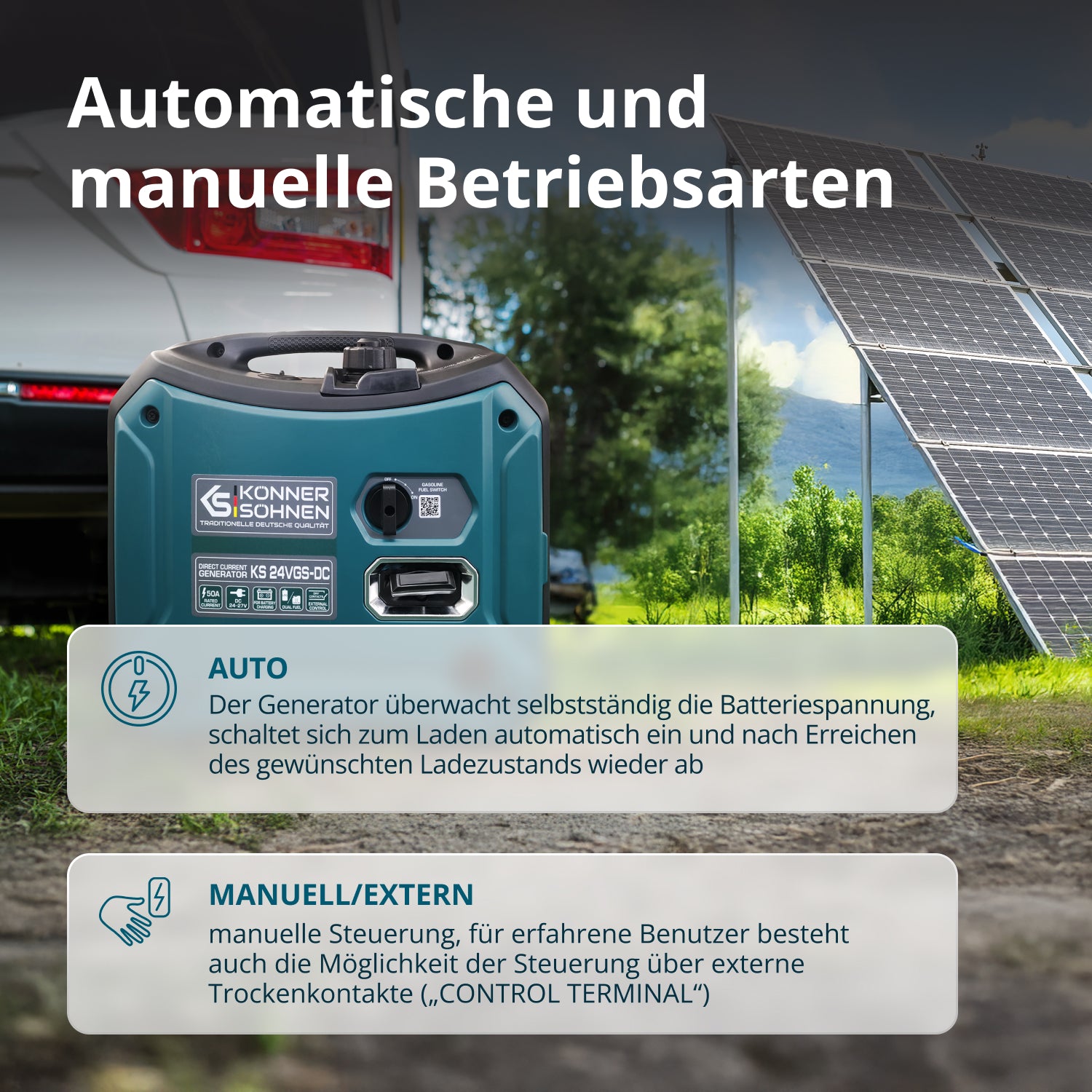 Gleichstromgenerator mit Dual-Brennstoffsystem KS 24VGS-DC