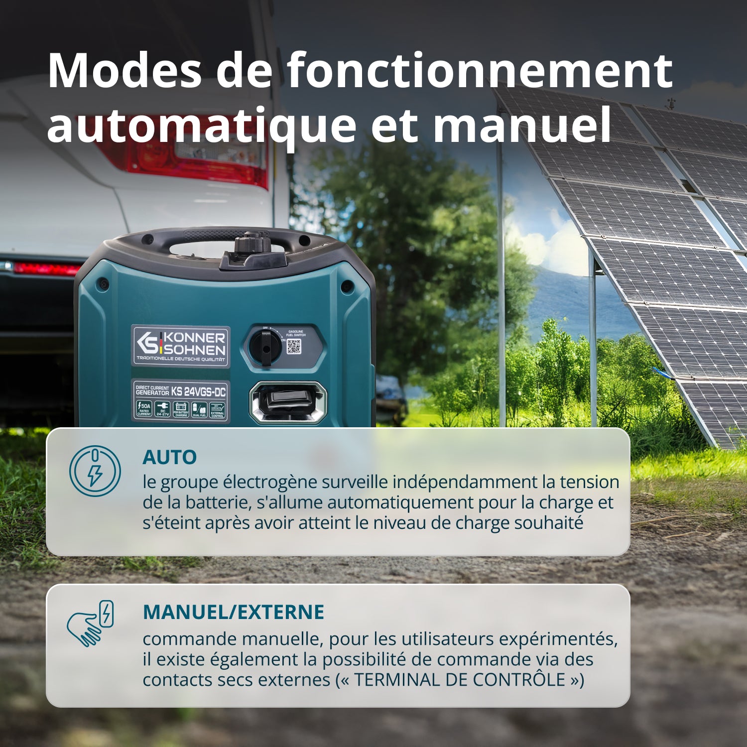 Groupe électrogène CC à Double Carburant KS 24VGS-DC