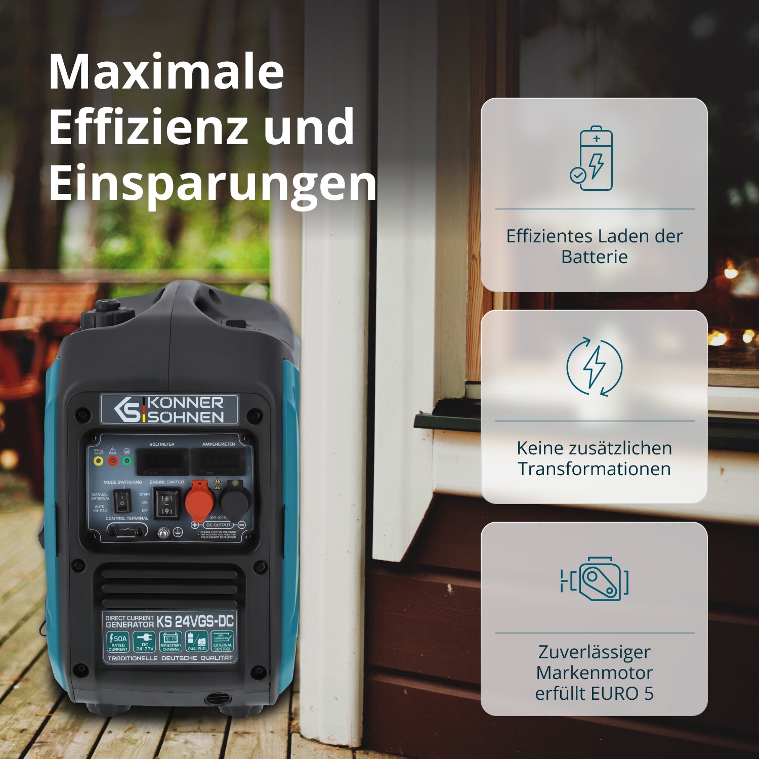 Gleichstromgenerator mit Dual-Brennstoffsystem KS 24VGS-DC