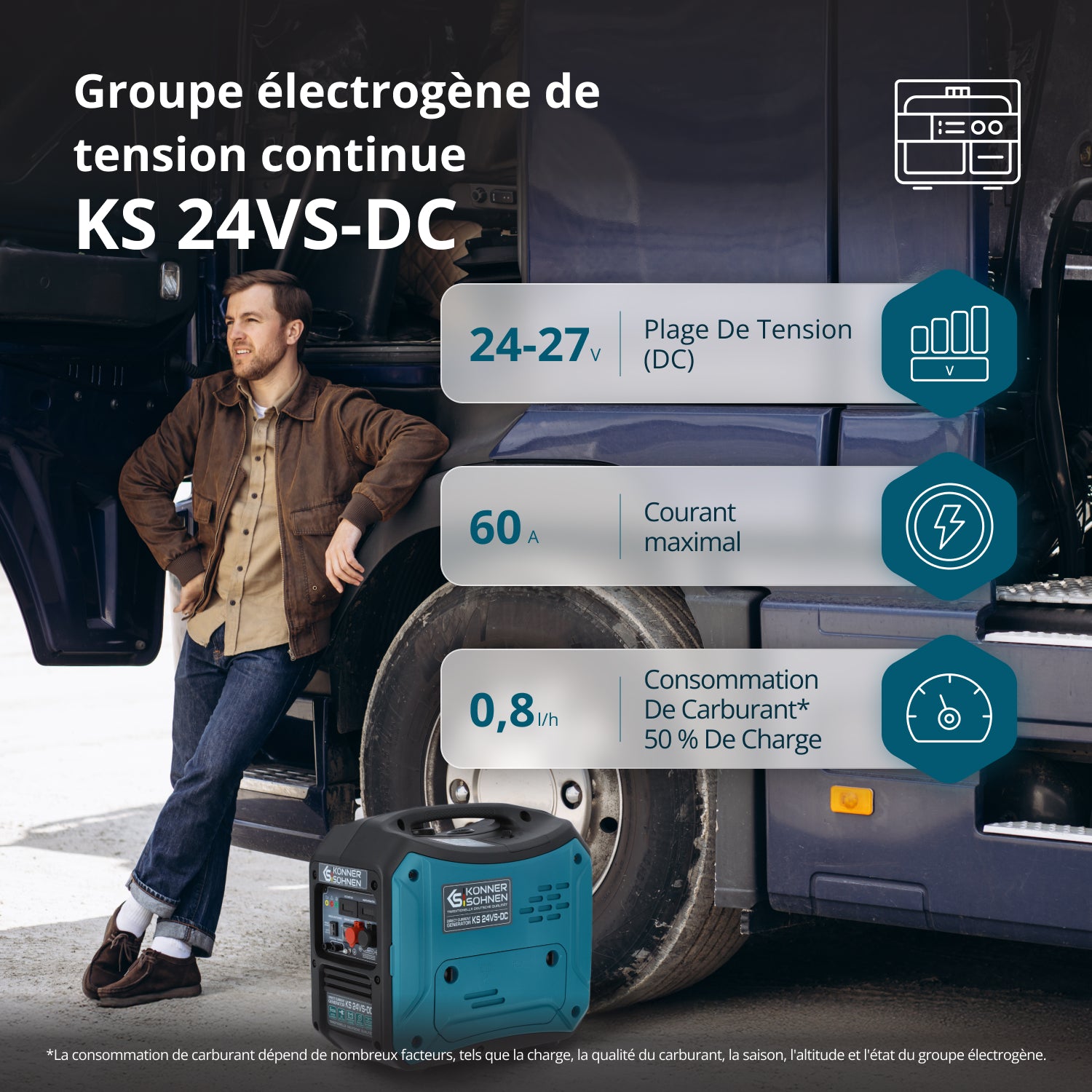 Groupe électrogène de courant continu KS 24VS-DC