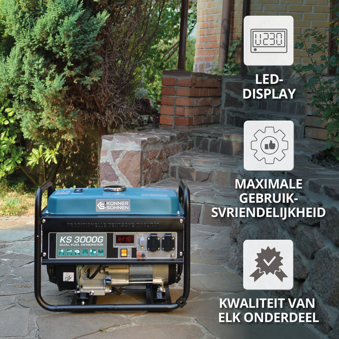 LPG/benzinegenerator "Könner & Söhnen" KS 3000G