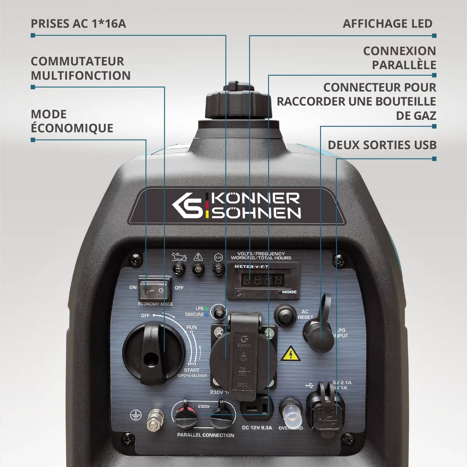 Générateur à essence-gaz de type inverter KS 3100iG S