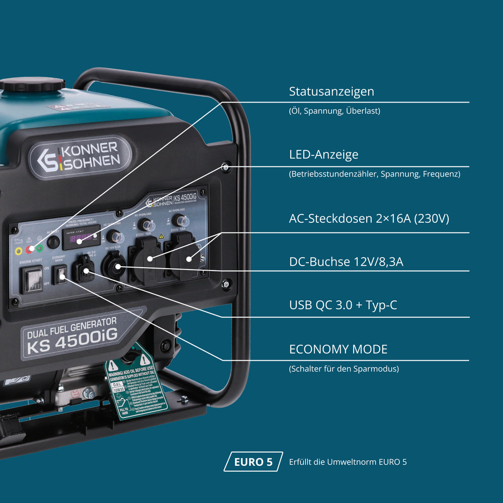 Gerador Inversor a Duplo Combustível KS 4500iG