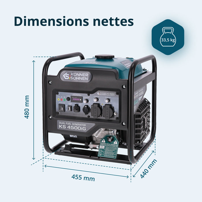 Groupe électrogène Inverter Bi-Carburant KS 4500iG