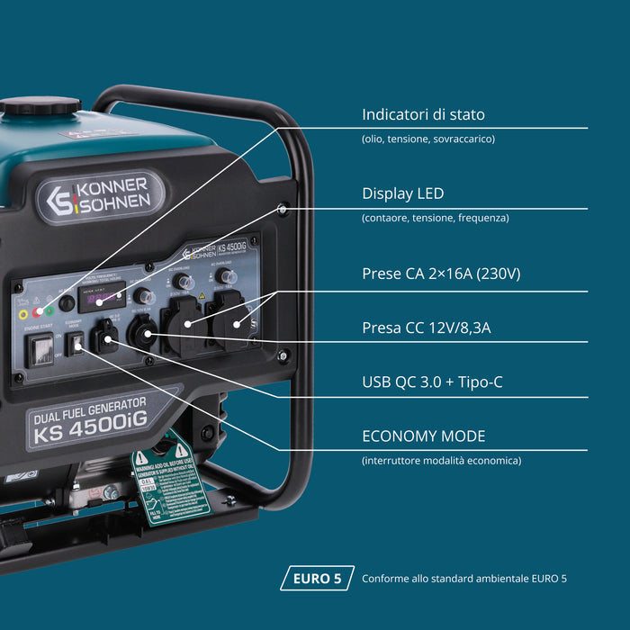 Generatore Inverter Bifuel KS 4500iG