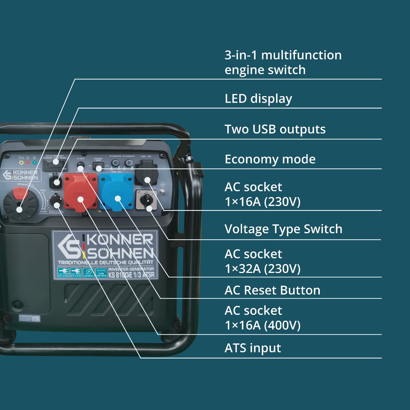 Inverter Generator KS 8100iE 1/3 ATSR