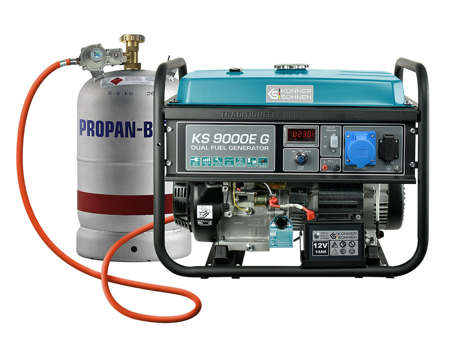 KS Könner&Söhne KS 2000iG S LPG Generatore Inverter a Benzina e Gas - 2000 W, 1 x 16 A (230 V), Modalità Economia, Silenzioso, Euro V KS Könner&Söhne KS 2000iG S LPG Generatore Inverter a Benzina e Gas - 2000 W, 1 x 16 A (230 V), Modalità Economia, Silenzioso, Euro V