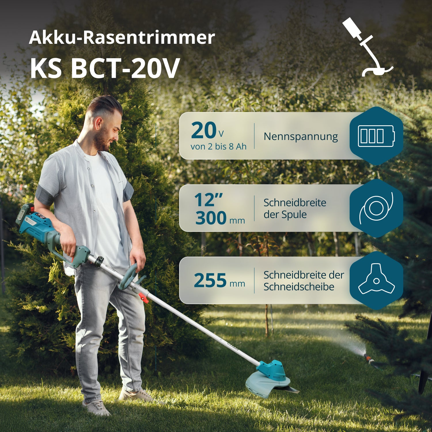 Akumulátorový vyžínač a strunová sekačka KS BCT-20V