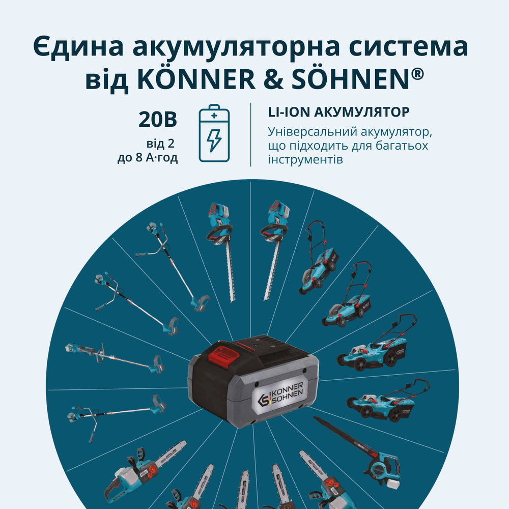 Бездротовий кущоріз і тример для трави KS BCT-20V