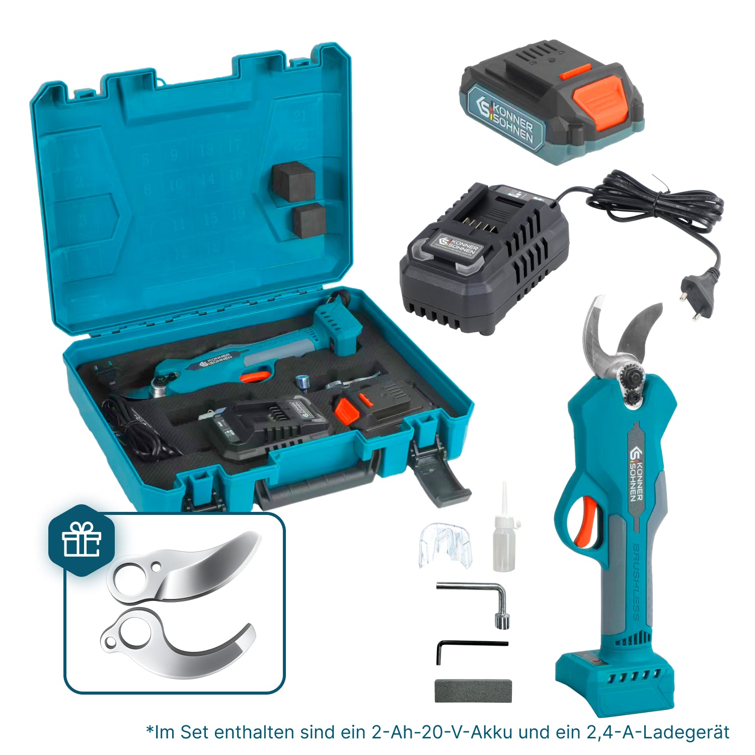 Bežične električne makaze za orezivanje KS CPS20V-32 Case