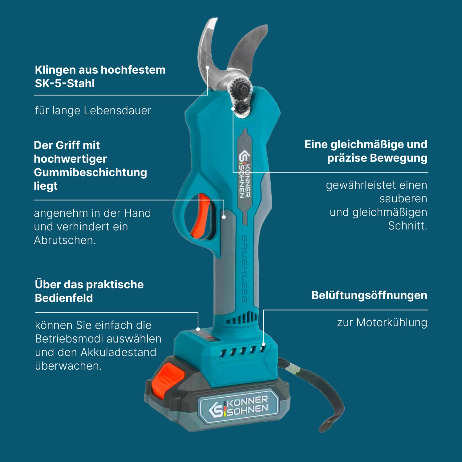 Bežične električne makaze za orezivanje KS CPS20V-32 Case