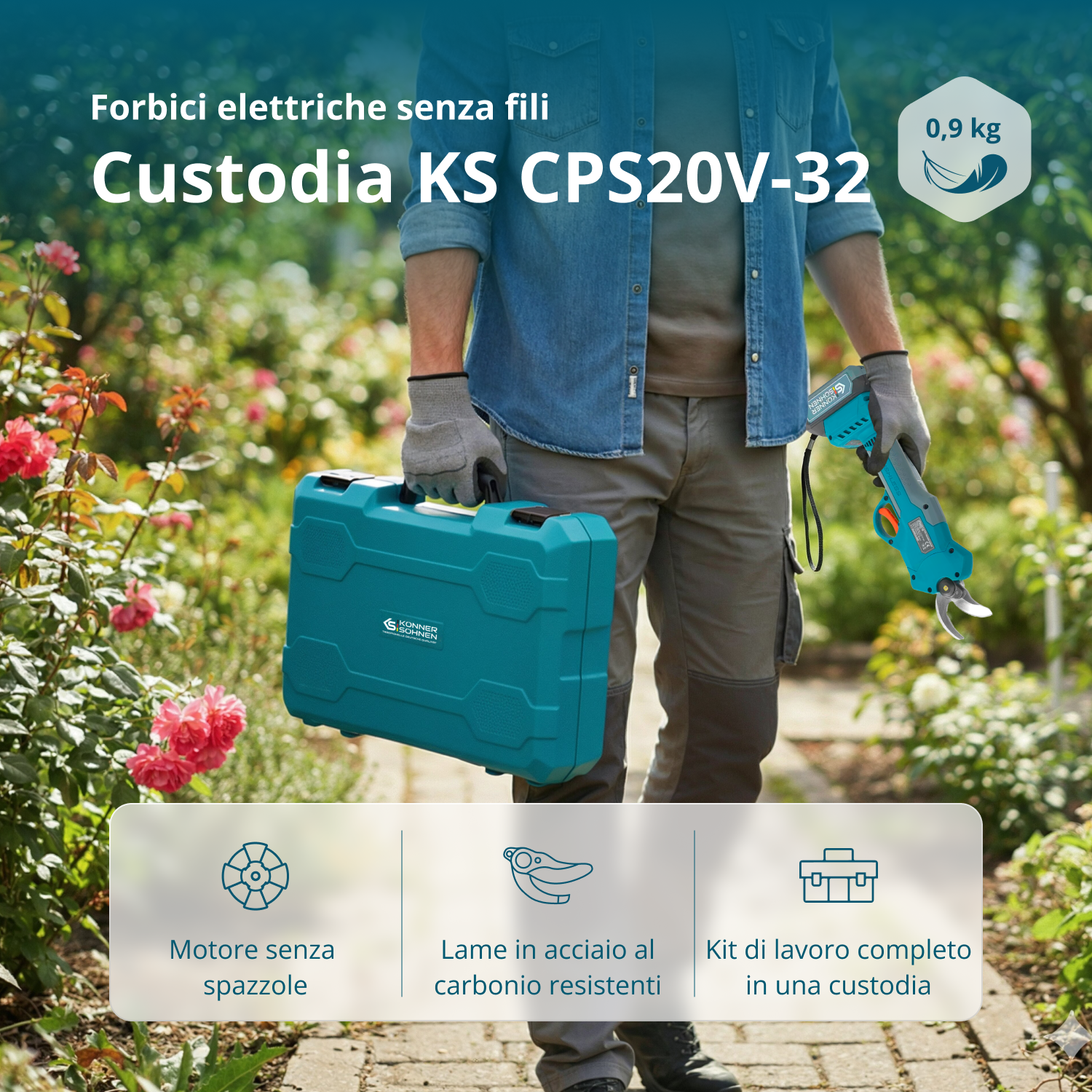 Cesoie Elettriche Senza Fili KS CPS20V-32 CASE PLUS