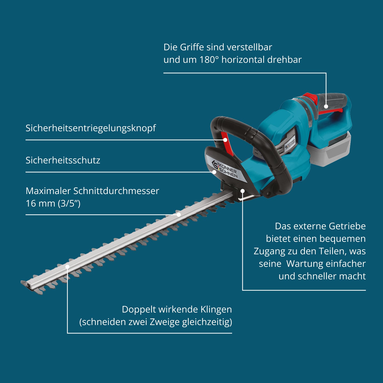 Langaton pensasleikkuri KS HT-20V