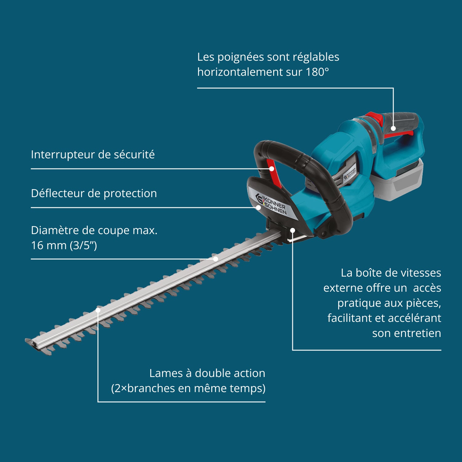 Taille-haie sur batterie KS HT-20V