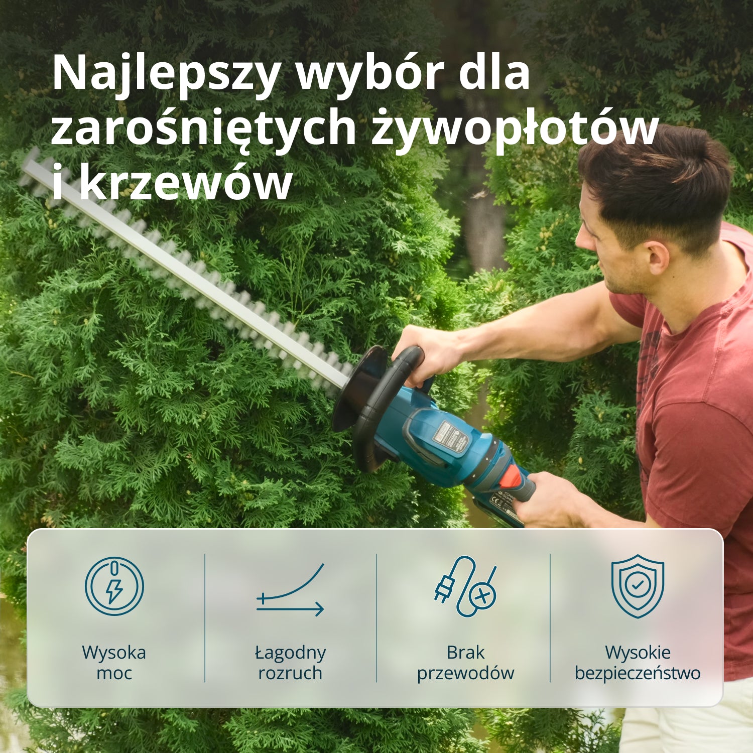 Bezprzewodowy sekator do żywopłotu KS HT-20V