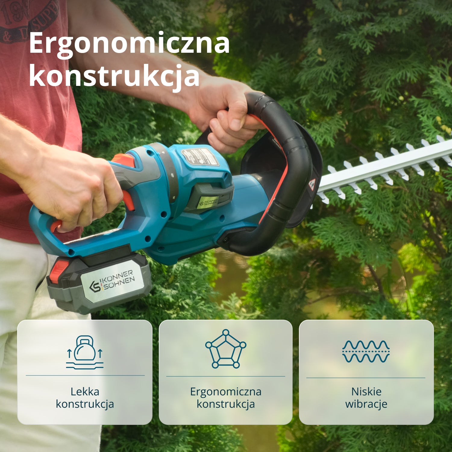Bezprzewodowy sekator do żywopłotu KS HT-20V