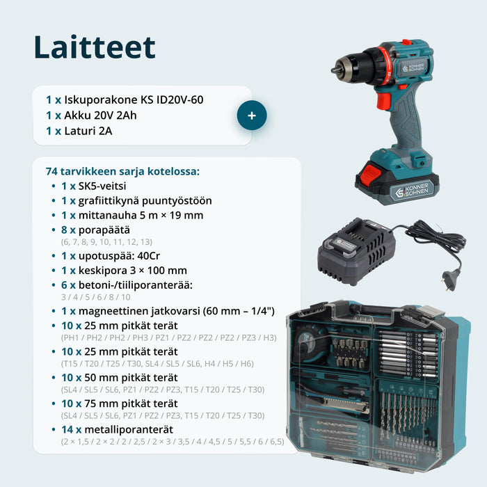 Johdoton Master Setti KS ID20V-60 KIT 74