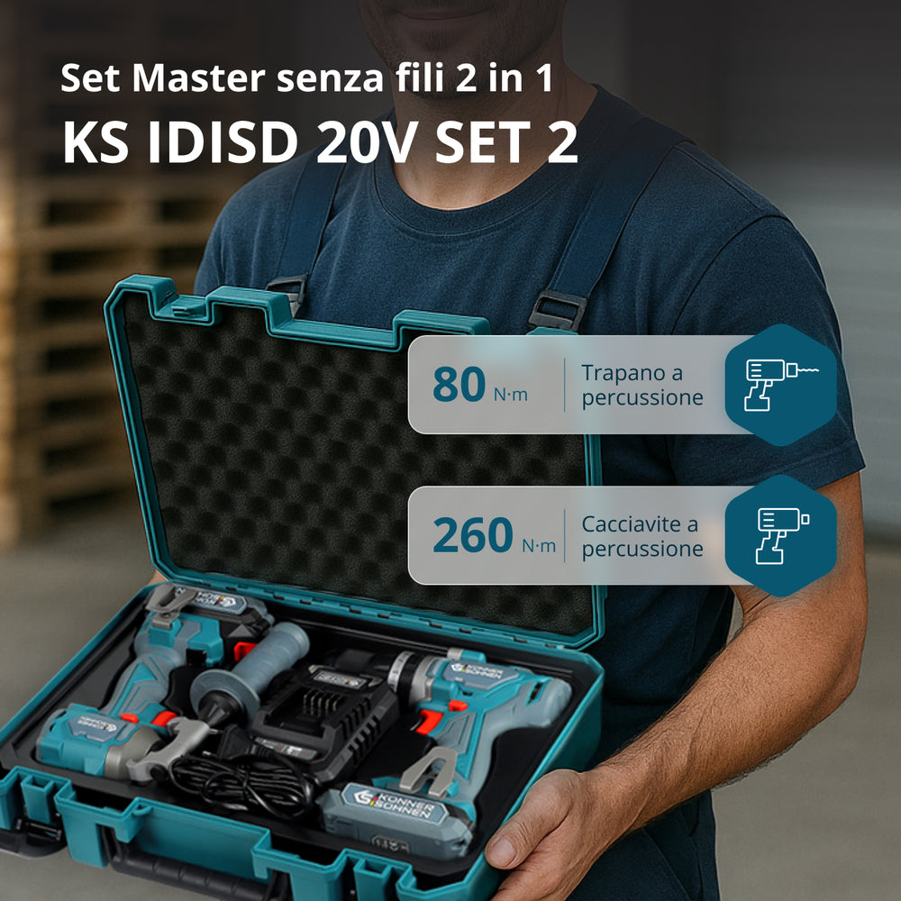 Set Master Senza Fili 2in1 KS IDISD 20V SET 2