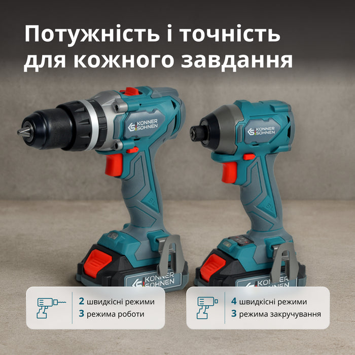 Набір акумуляторного електроінструменту 2-в-1 KS IDISD 20V SET 2