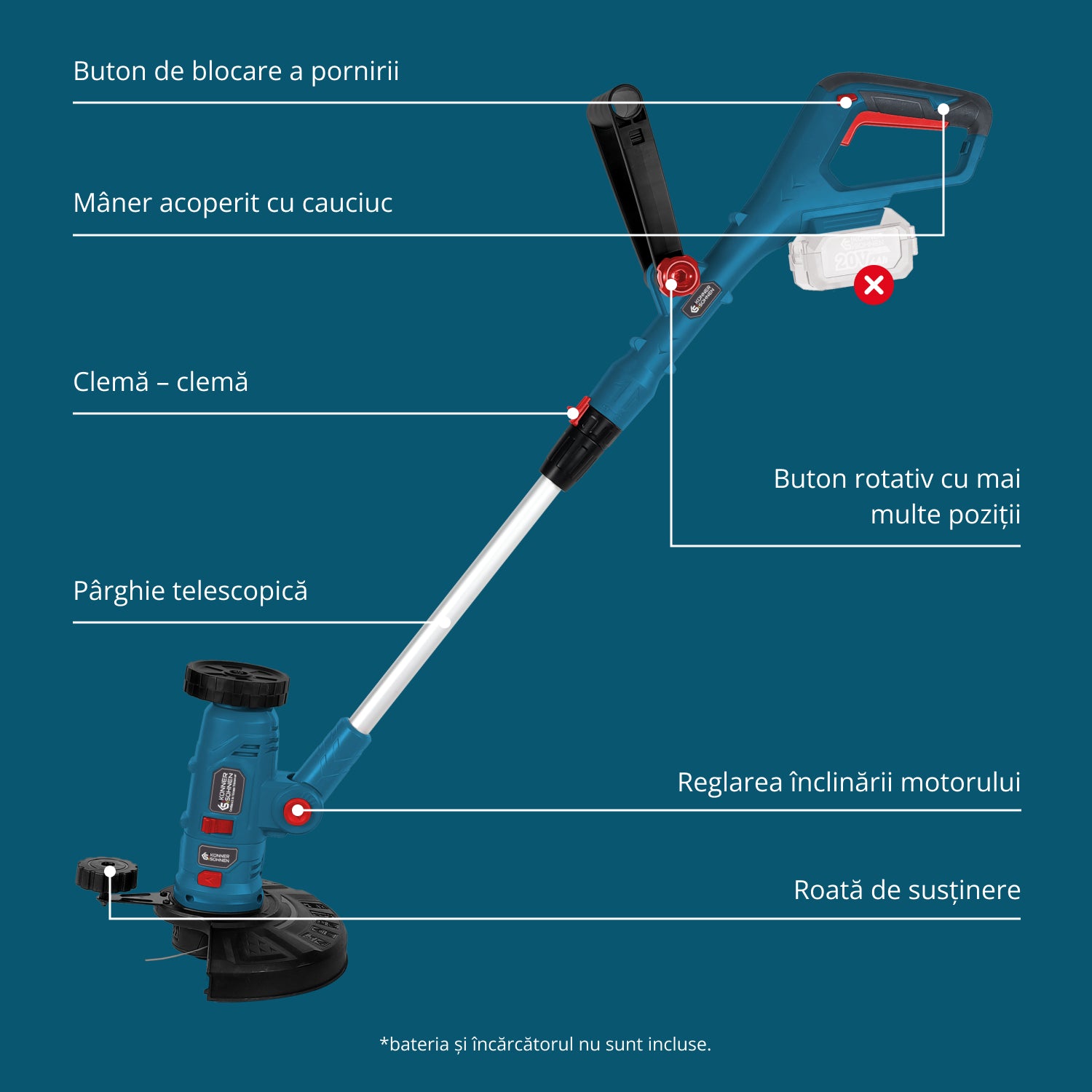 Trimmer multifuncțional pe acumulator KS MFT-20V 