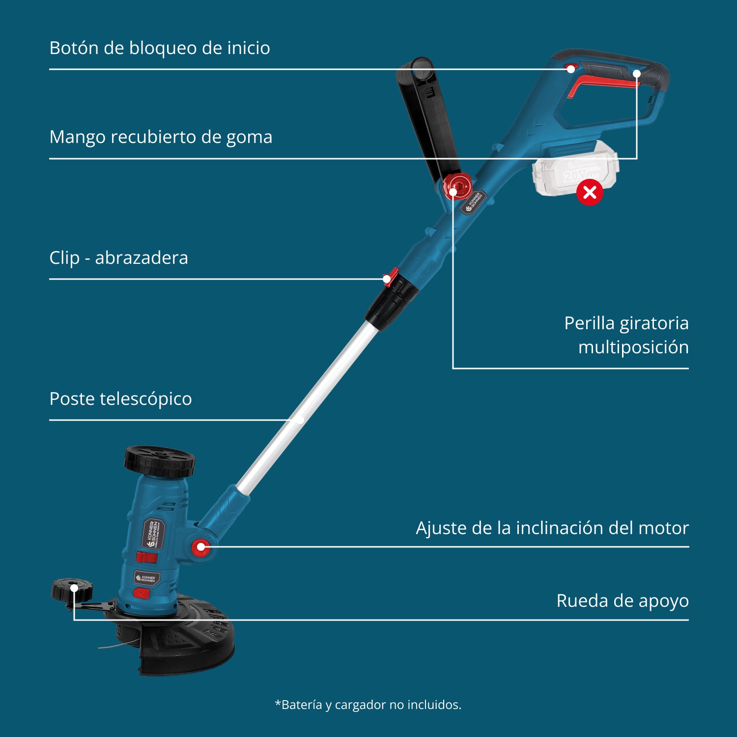 Cortabordes multifuncional inalámbrico KS MFT-20V