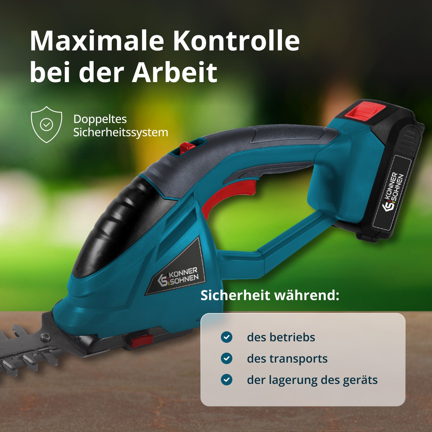 Akku-Grasschere und Heckenschere 2 in 1 KS SHT-20V