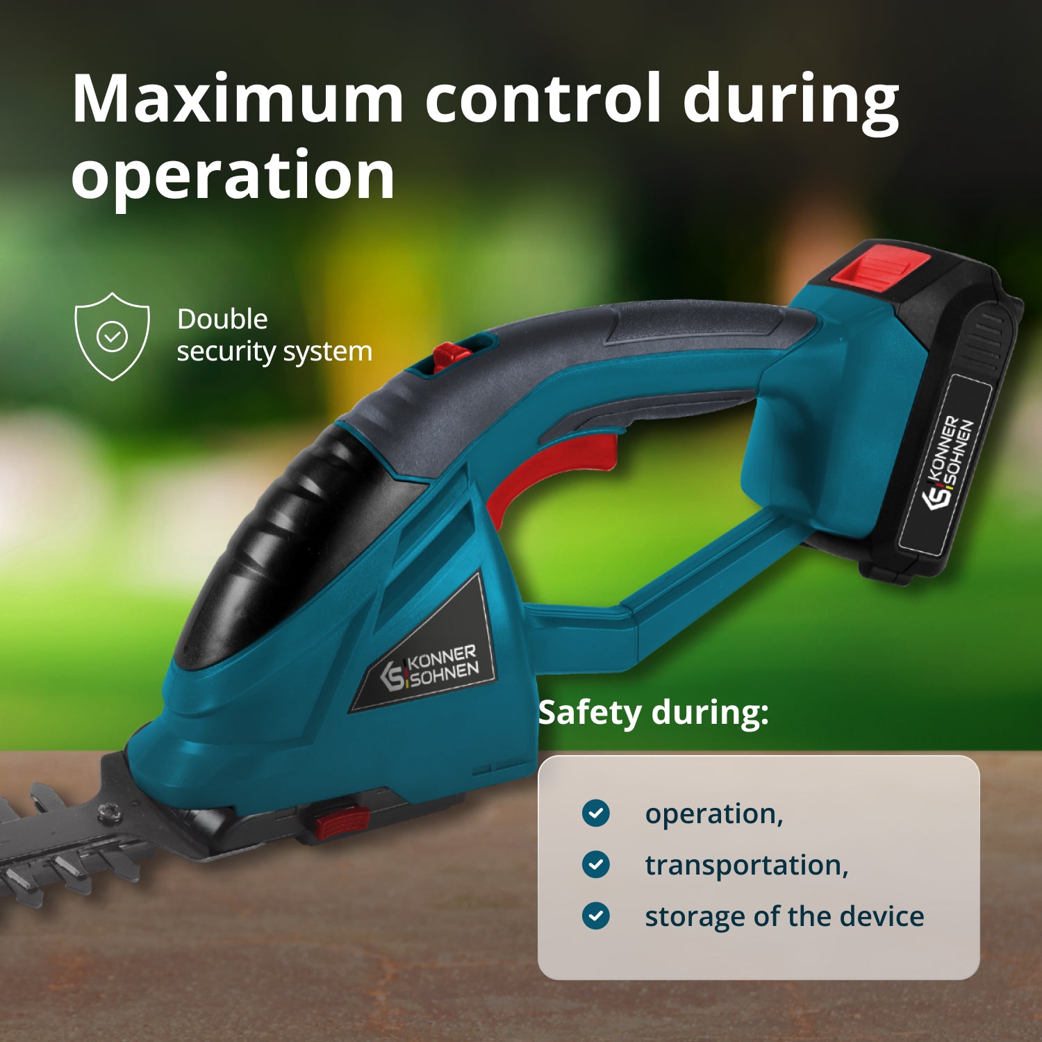 Cordless 2 in 1 Grass Shear and Hedge Trimmer KS SHT-20V