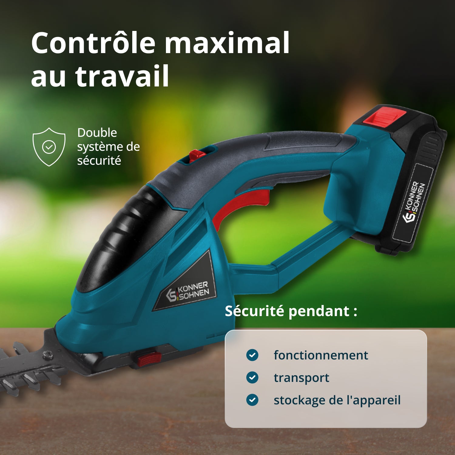 Taille-haie et cisaille à gazon sans fil 2 en 1 KS SHT-20V