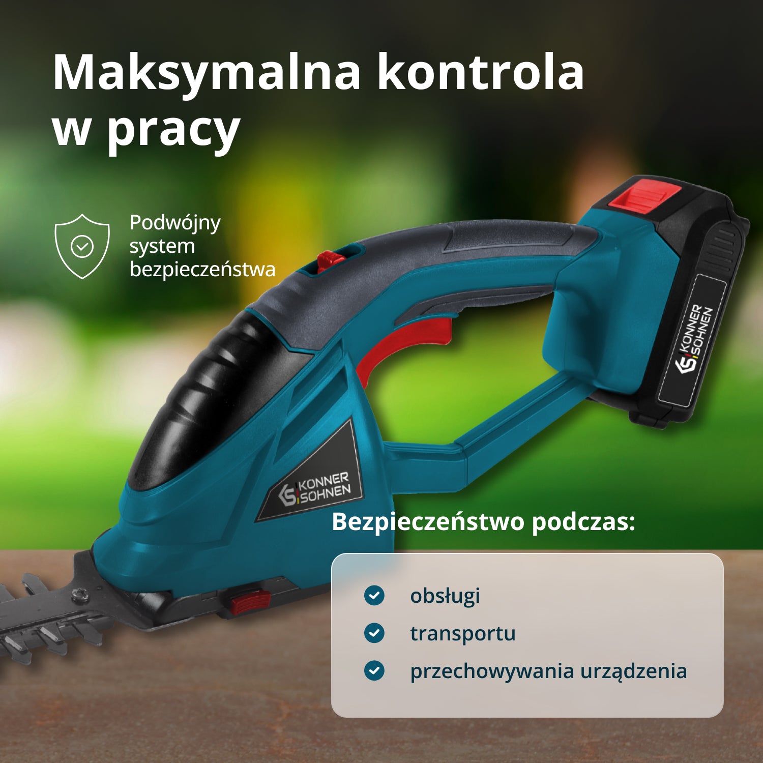Akumulatorowe nozyce do trawy i Zywoptotu 2 w 1 KS SHT-20V