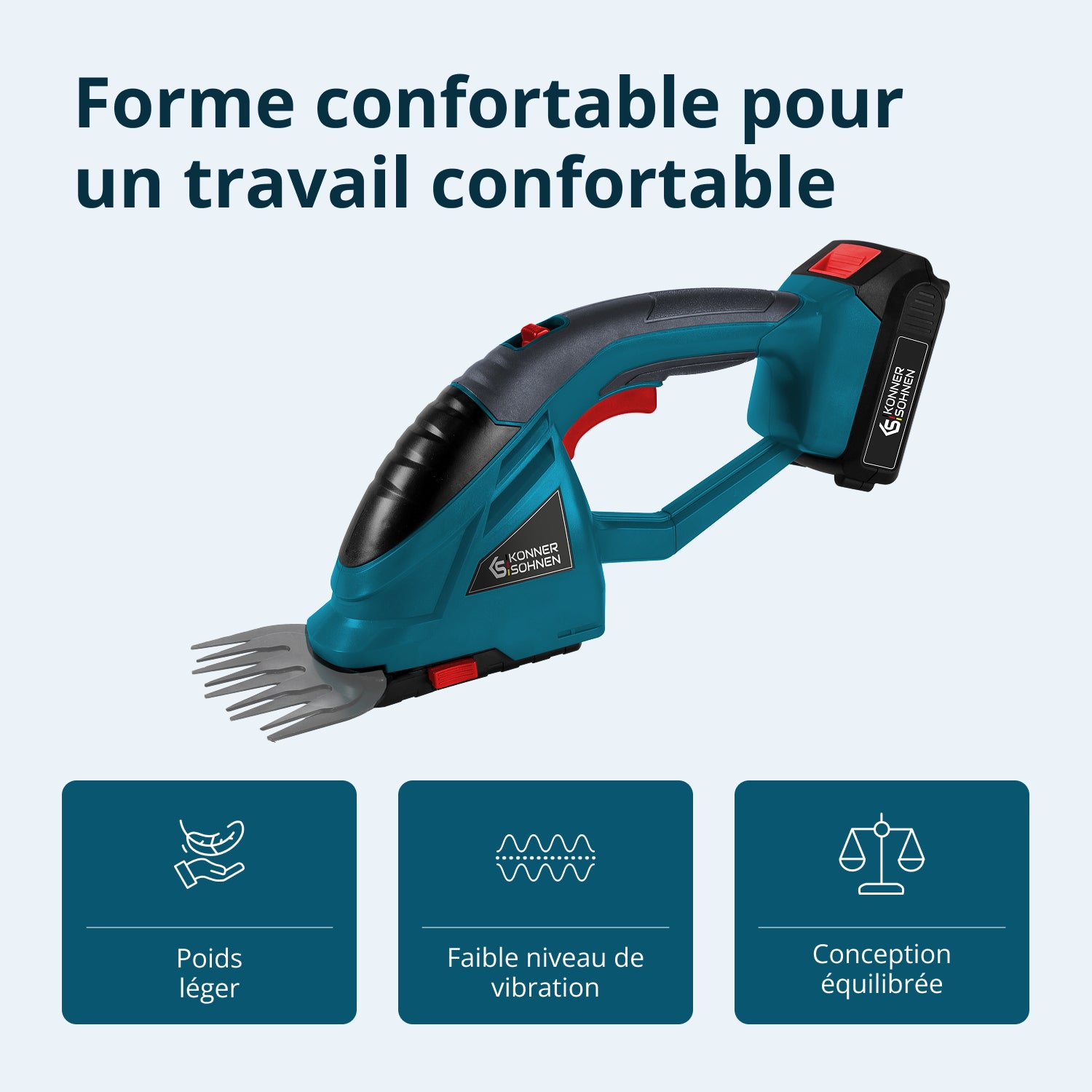 Taille-haie et cisaille à gazon sans fil 2 en 1 KS SHT-20V