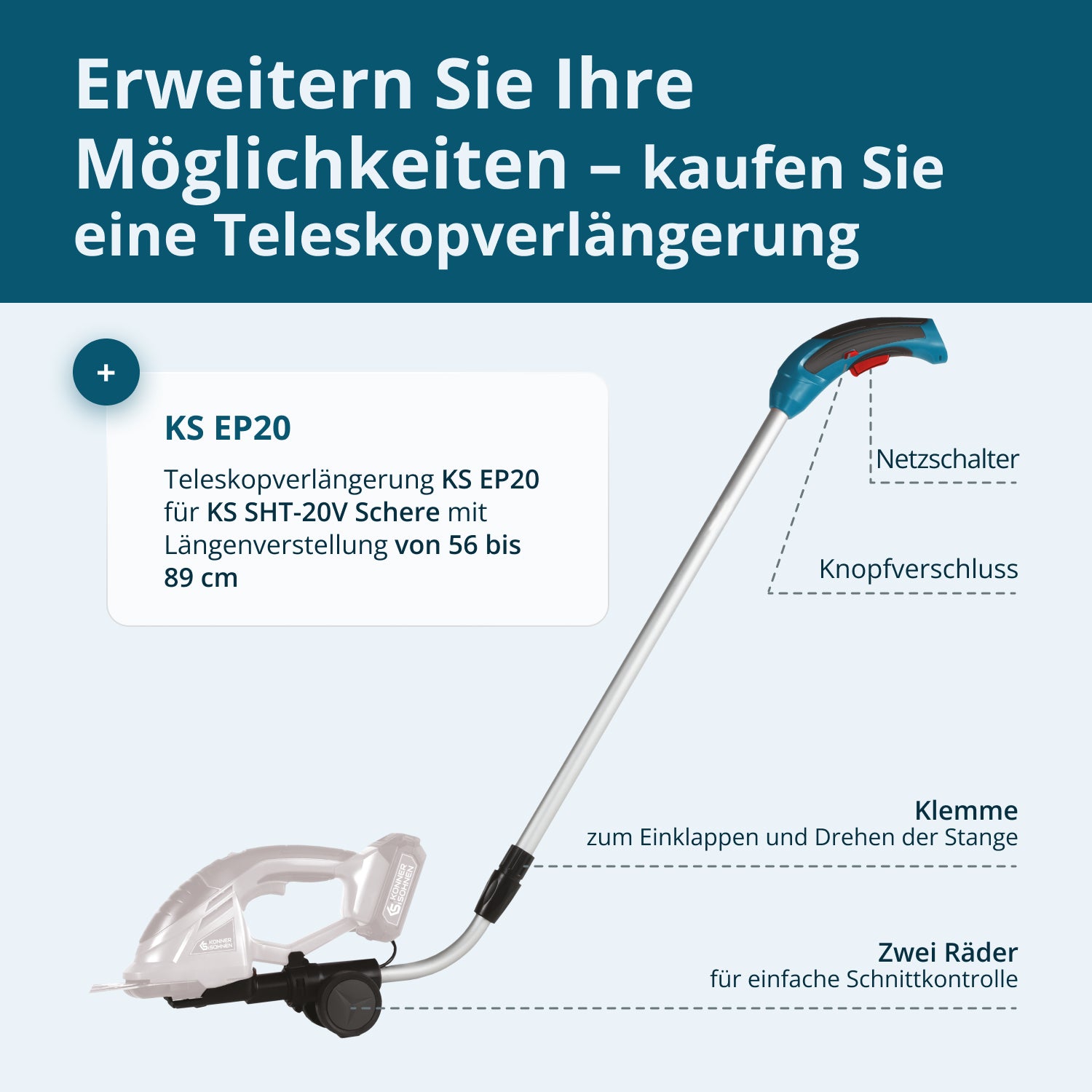 Verlängerungsgriff für Akku-Gartenschere KS EP20