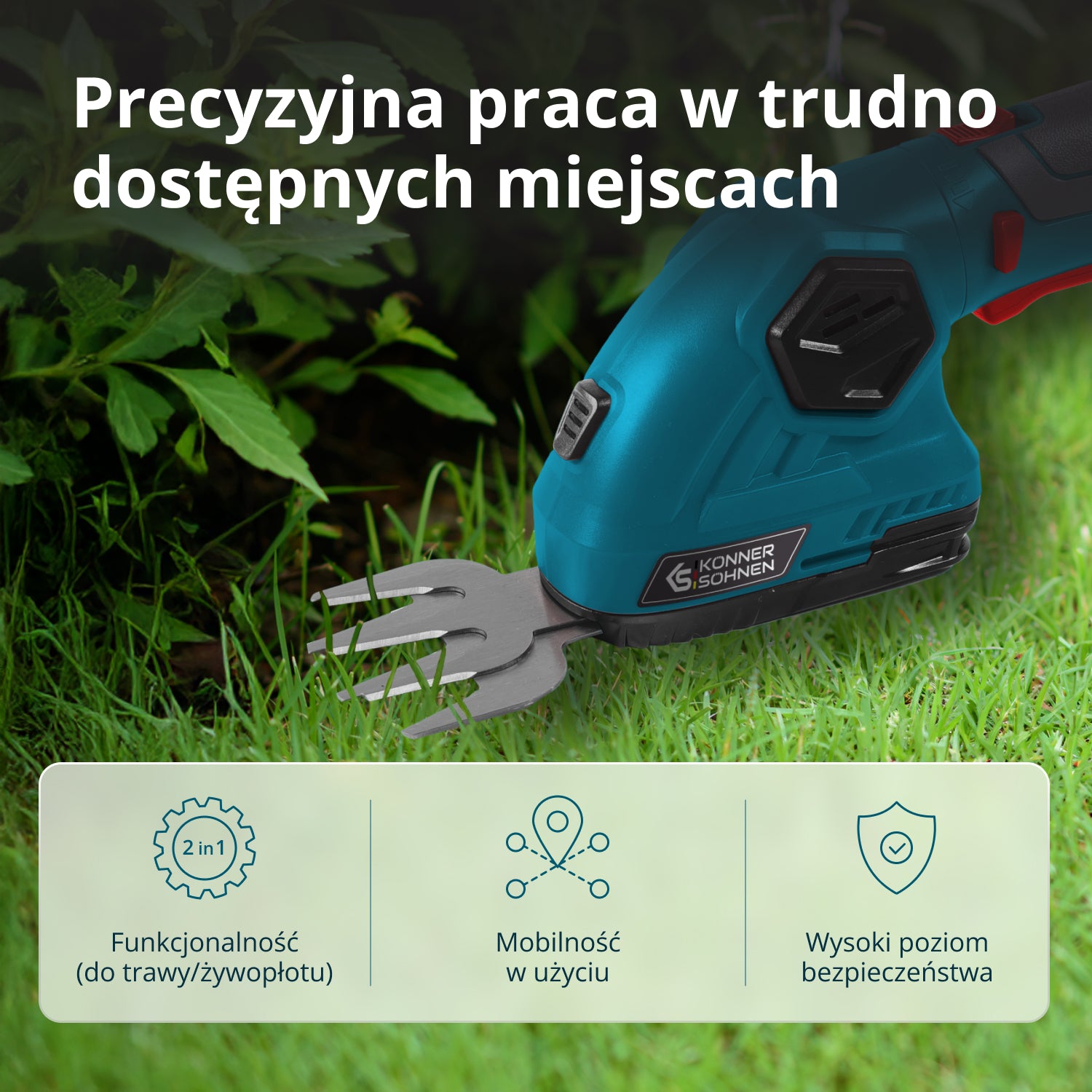 Akumulatorowe nozyce do trawy i Zywoptotu 2 w 1 KS SHT-8V
