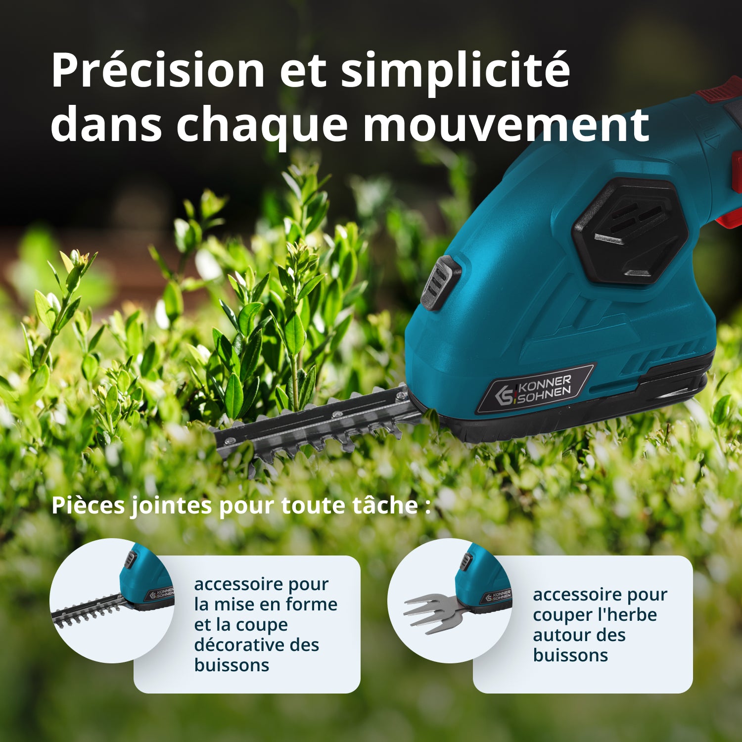 Taille-haie et cisaille à gazon sans fil 2 en 1 KS SHT-8V