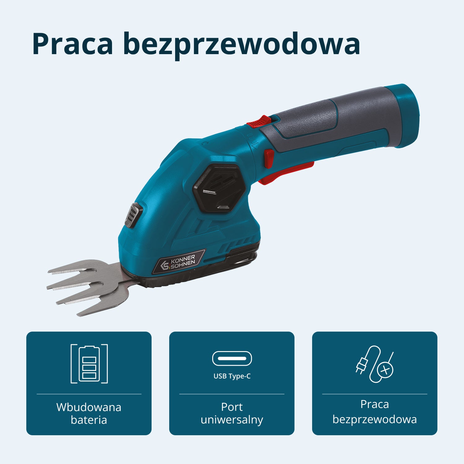 Akumulatorowe nozyce do trawy i Zywoptotu 2 w 1 KS SHT-8V