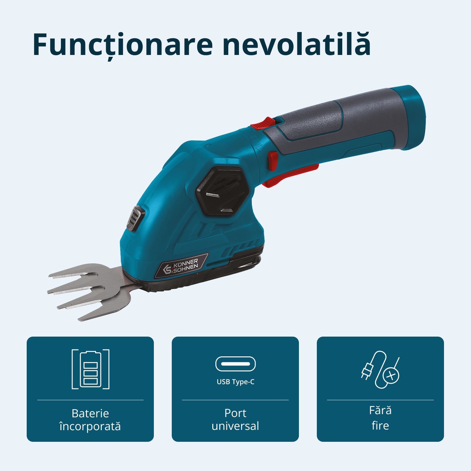 Foarfecă 2 în 1 pentru iarba si gard viu cu acumulator KS SHT-8V