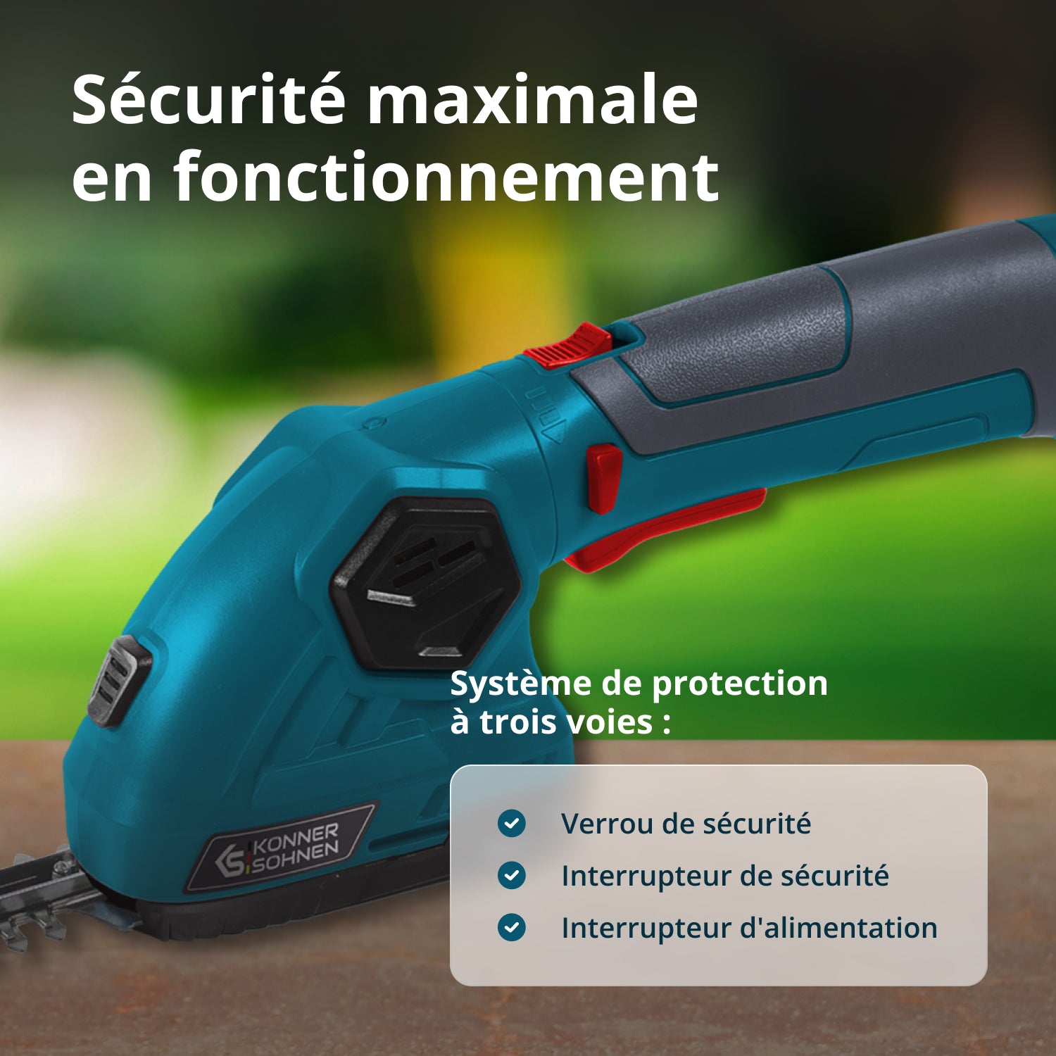 Taille-haie et cisaille à gazon sans fil 2 en 1 KS SHT-8V