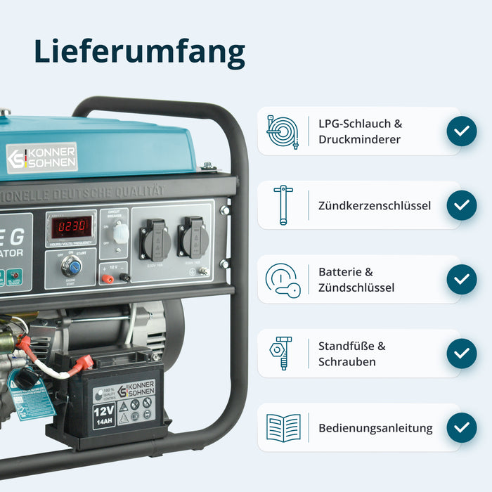 LPG/Benzinski generator „Könner & Söhnen“ KS 5000E G