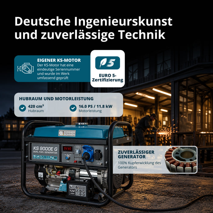 LPG/Benzin-Generator "Könner & Söhnen" KS 9000E G