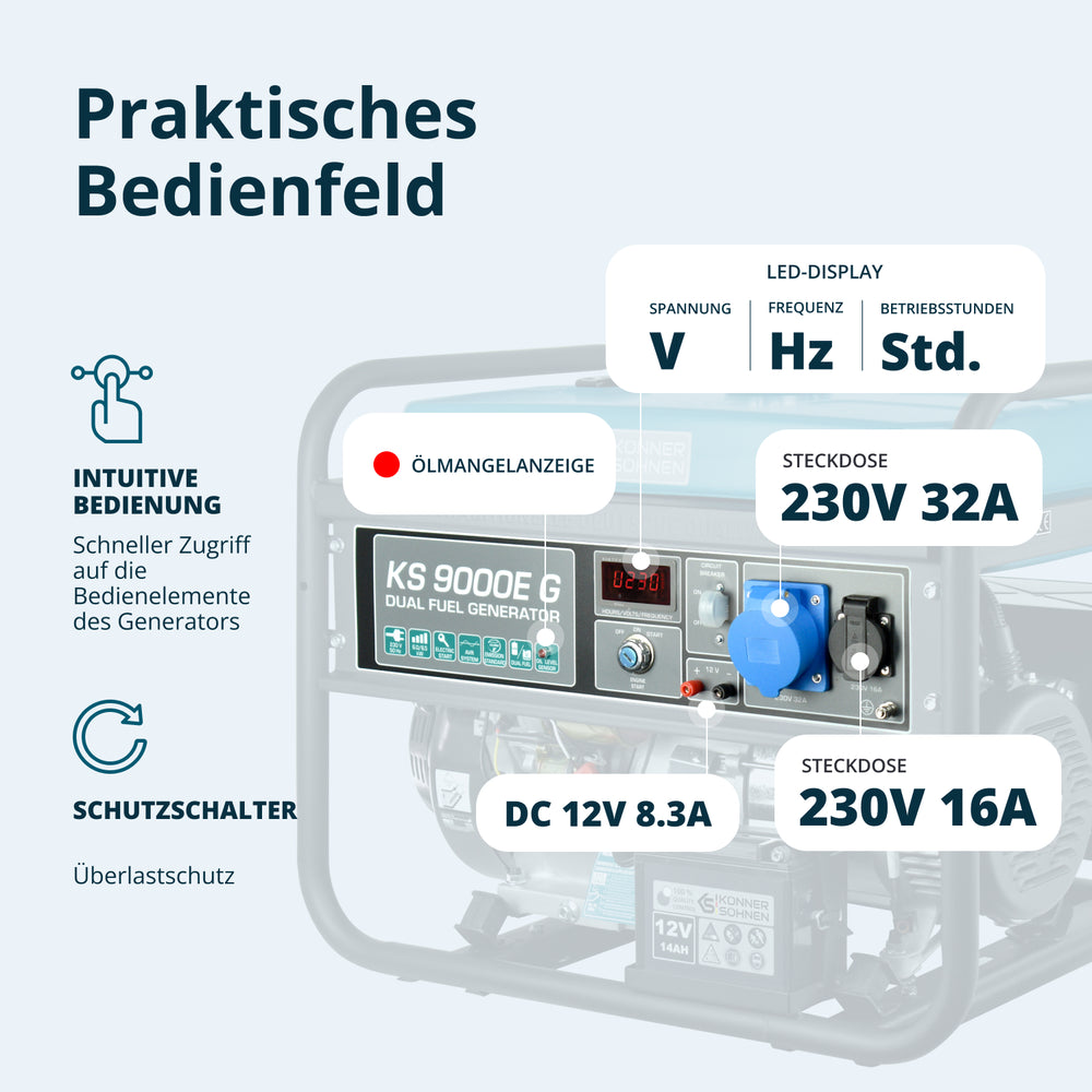 LPG/Benzin-Generator "Könner & Söhnen" KS 9000E G