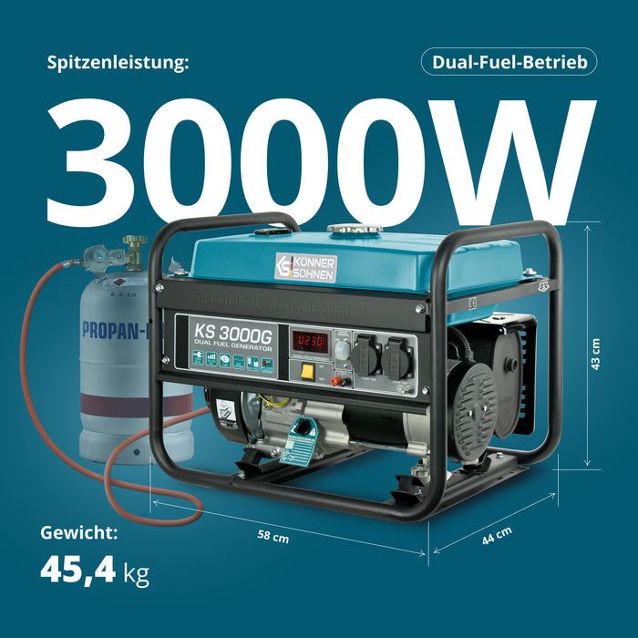 مولد غاز البترول المسال/البنزين "Könner & Söhnen" KS 3000G
