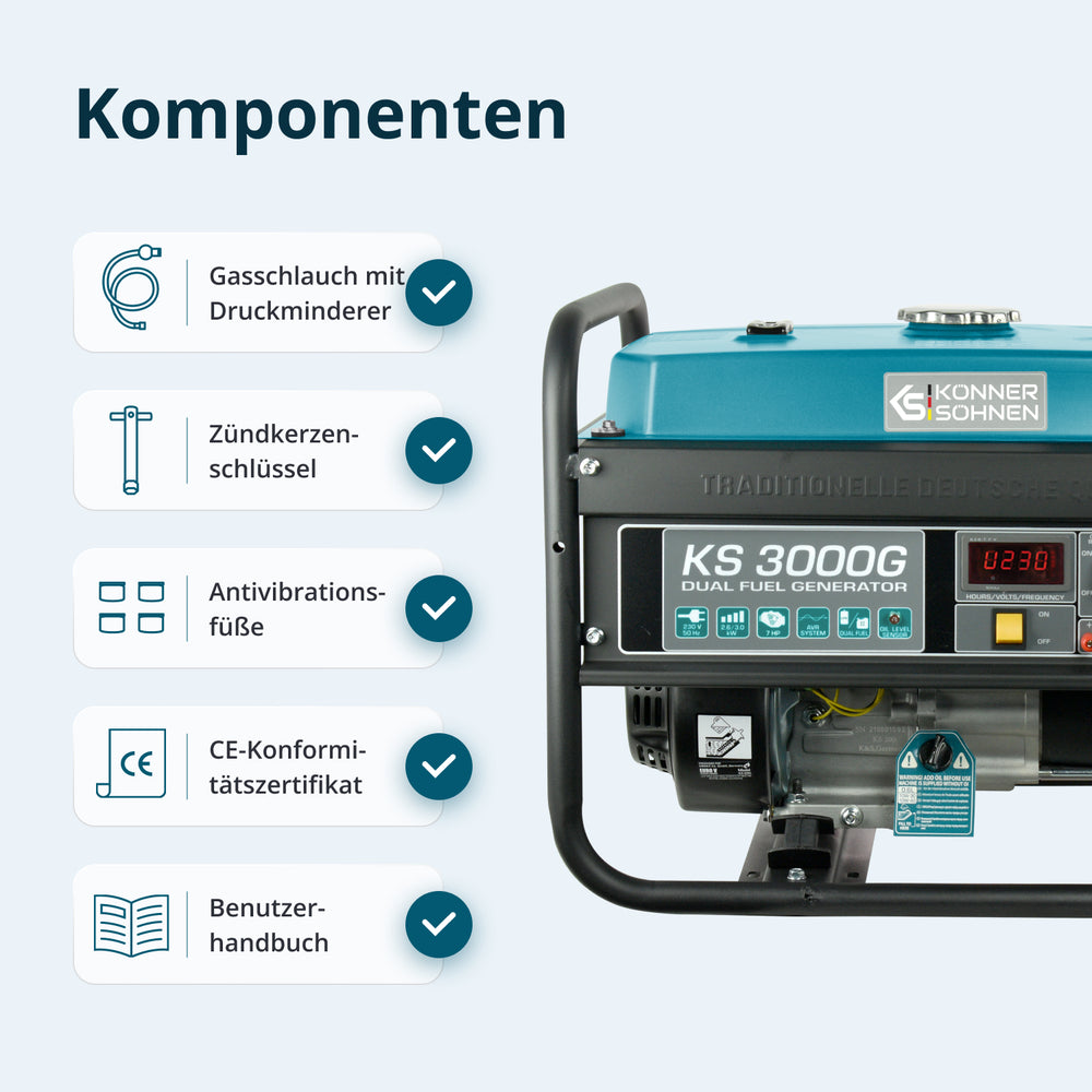 مولد غاز البترول المسال/البنزين "Könner & Söhnen" KS 3000G
