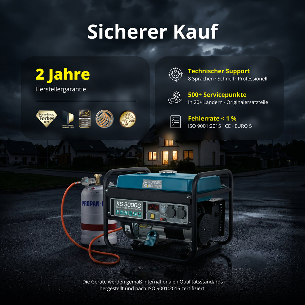 مولد غاز البترول المسال/البنزين "Könner & Söhnen" KS 3000G