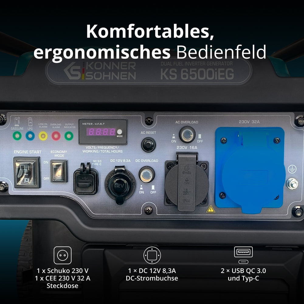 مولد عاكس ثنائي الوقود KS 6500iEG