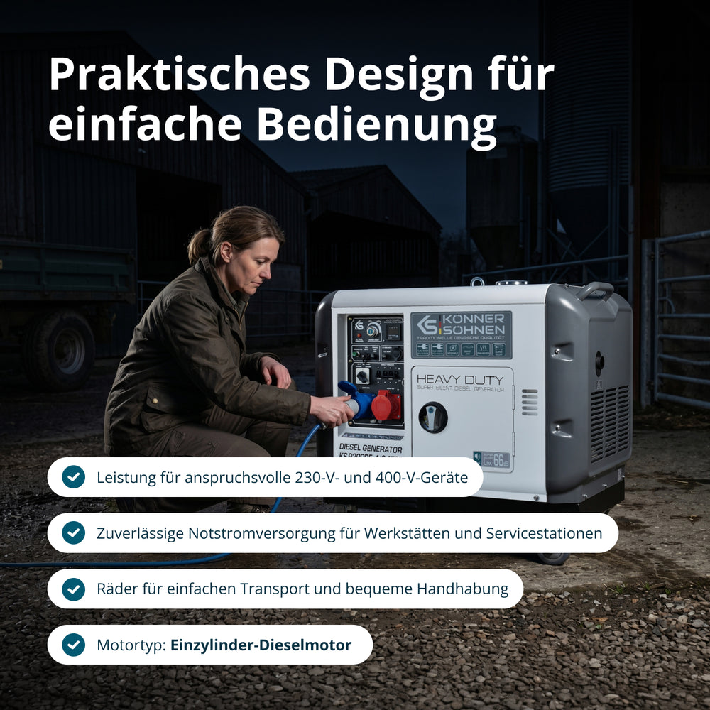 Diesel-Generator "Könner & Söhnen" KS 9300DE-1/3 ATSR (EURO V)