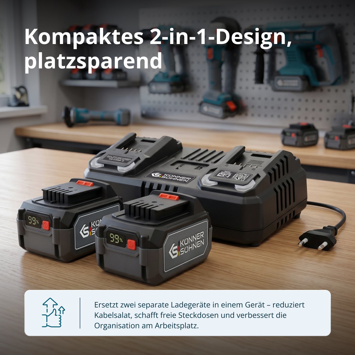 Töltő 20V lítium akkumulátorhoz KS C35A-2