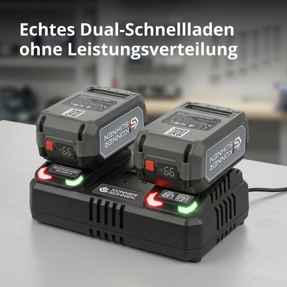 Dobbelt oplader til genopladelige batterier 20V KS C45A-2