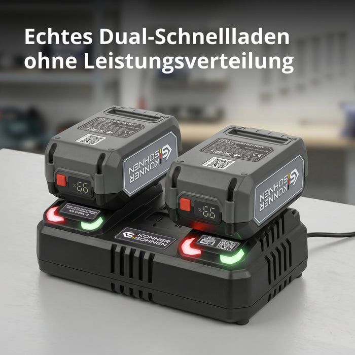 Dobbelt oplader til genopladelige batterier 20V KS C45A-2